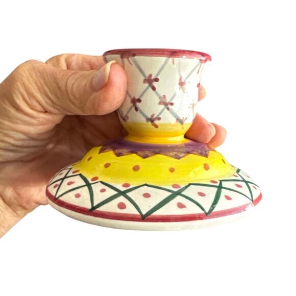 Colorful Boho Unique 3” Tall Candle Holder - Picture 5 of 7